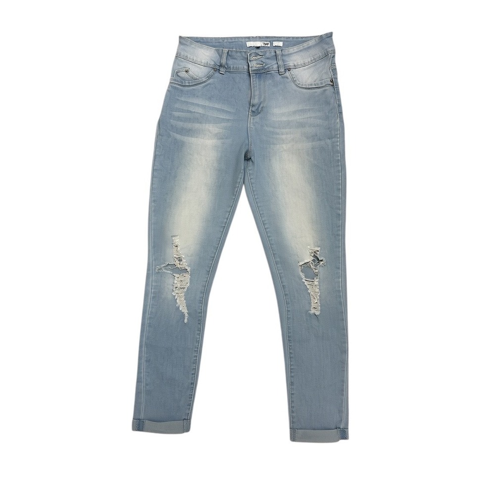 YMI Denim Distressed Ankle Cropped Womens Jeans ize 13